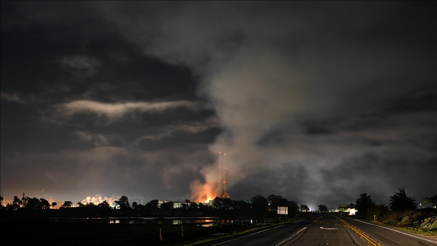 Massive fire at US Northern California lithium battery facility continues to burn